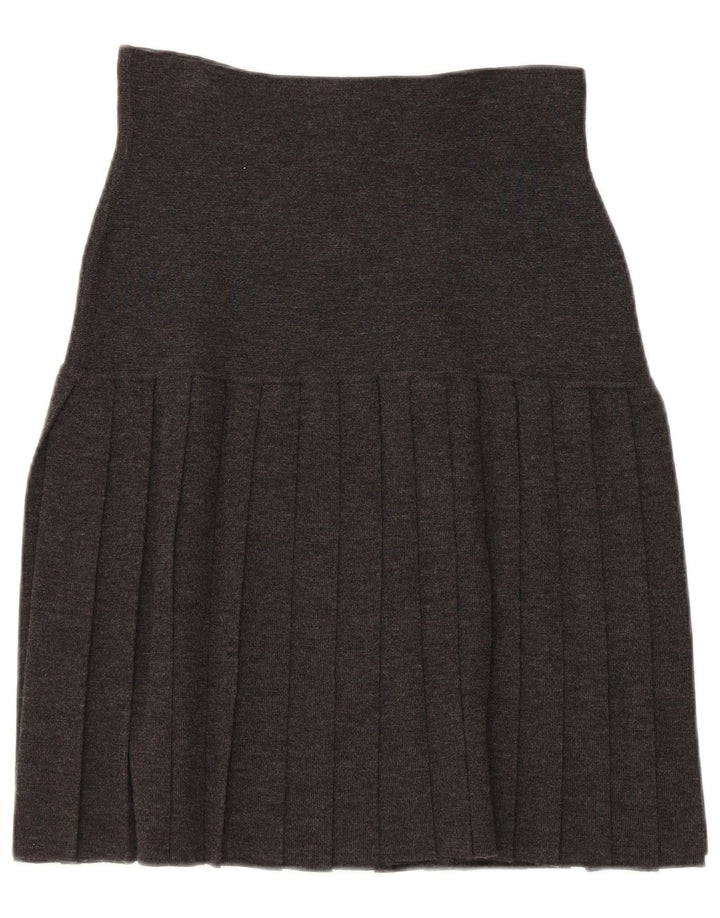 Fustă A-Line plisată pentru femei Innocenti IT 42 Medium W31 Lână gri