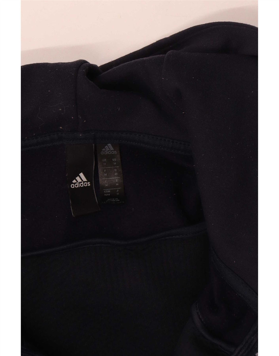 Pulover Adidas pentru bărbați, cu fermoar, cu glugă, albastru, mediu, poliester