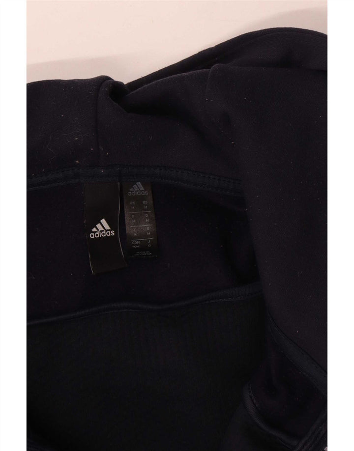 Pulover Adidas pentru bărbați, cu fermoar, cu glugă, albastru, mediu, poliester