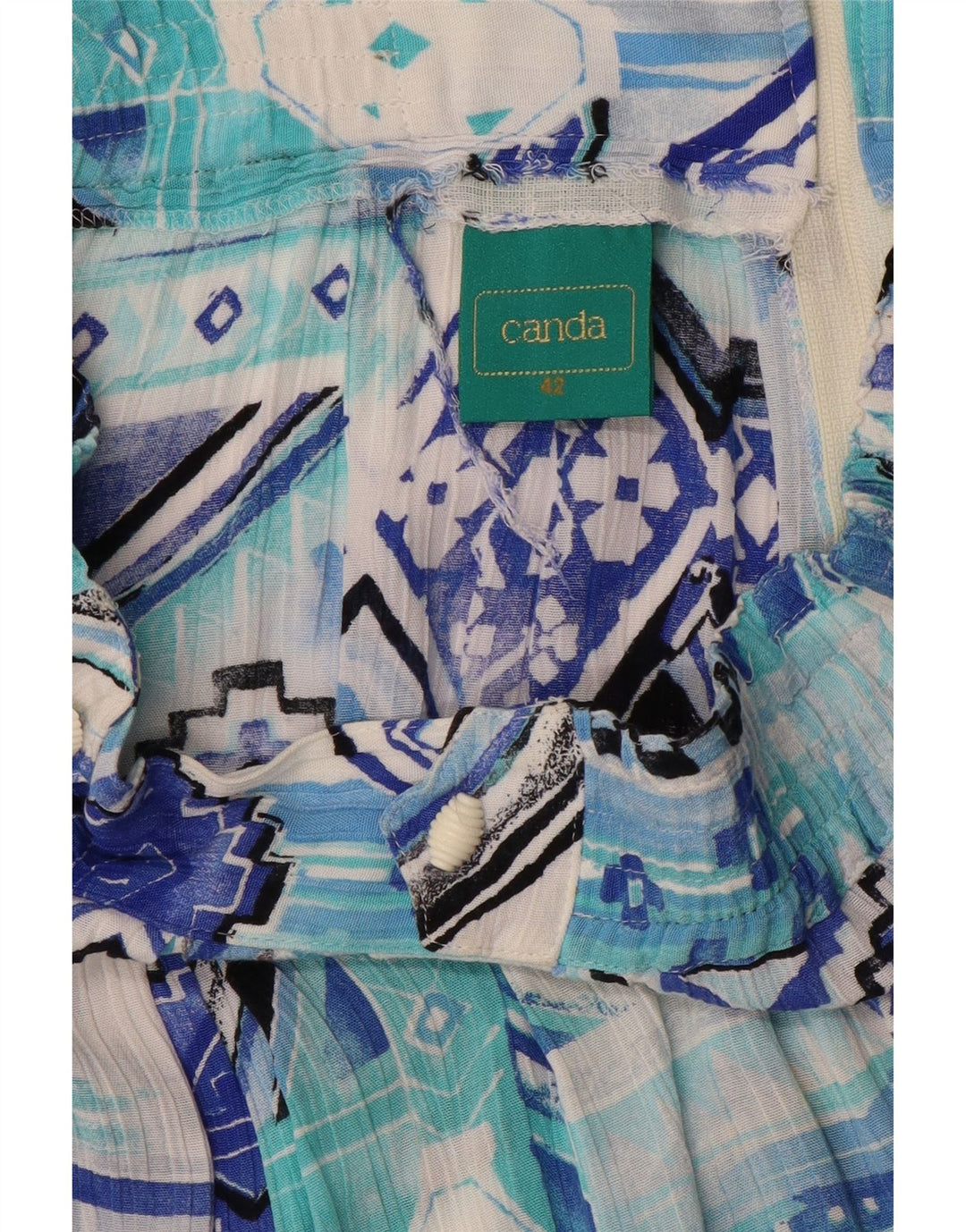 Bermude pentru femei Canda EU 42 Large W32 Blue Geometric Viscose