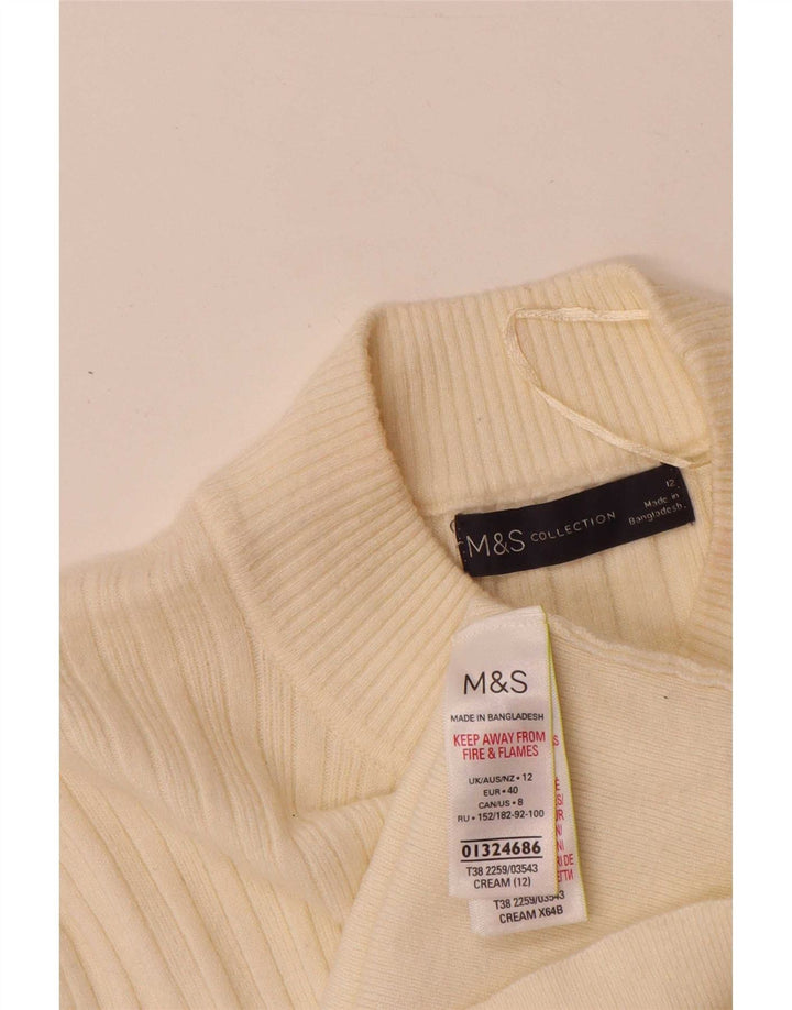 Pulover cu gât țestoasă pentru femei Marks & Spencer UK 12 Medium Off White