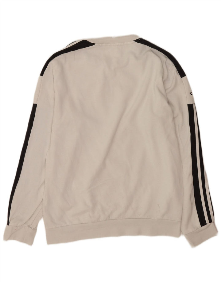 Pulover Adidas pentru bărbați, bumbac alb mediu