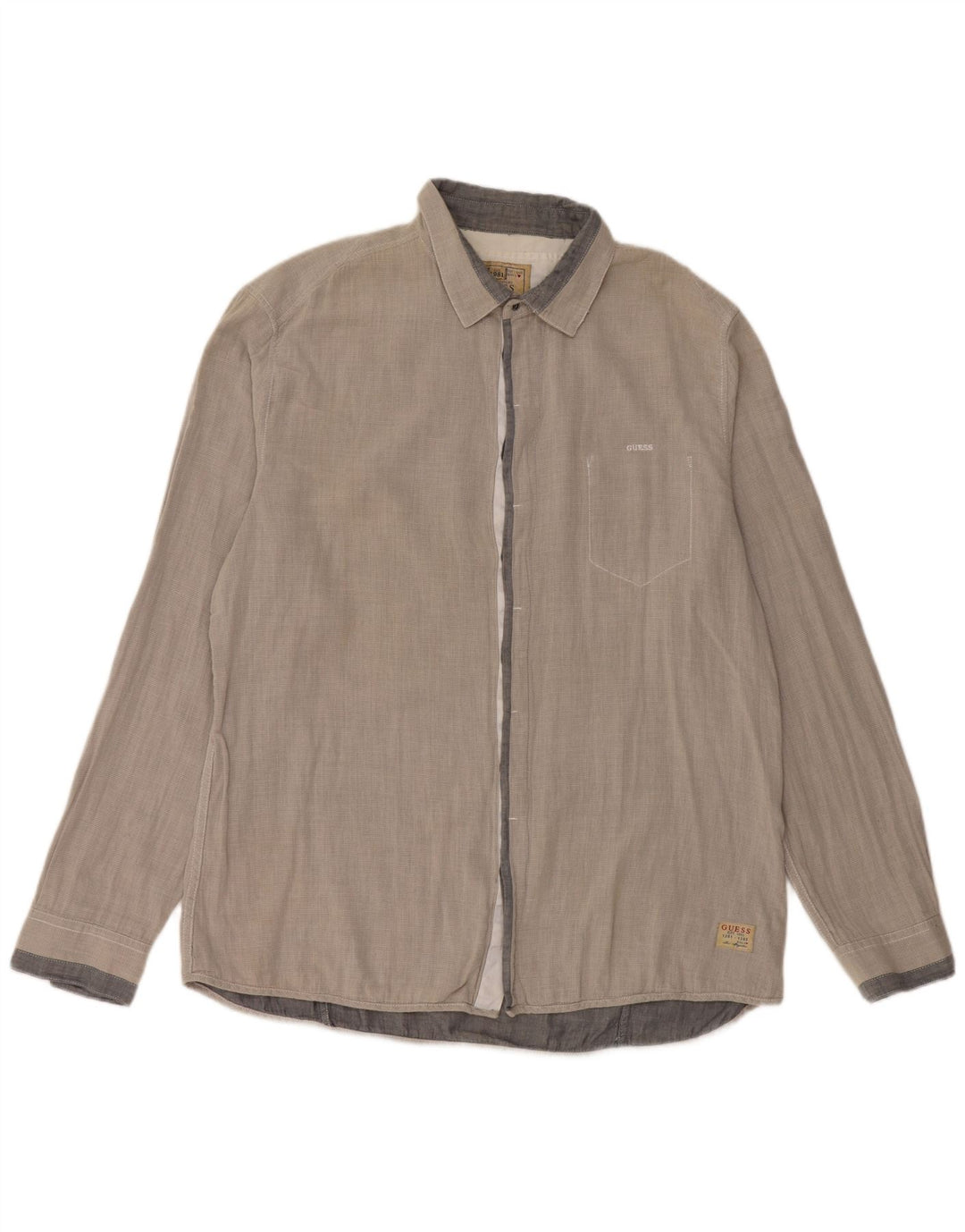 Cămașă Guess pentru bărbați 2XL, bumbac vichy gri