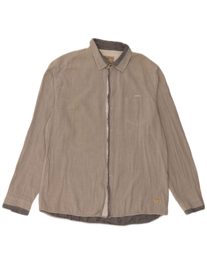 Cămașă Guess pentru bărbați 2XL, bumbac vichy gri