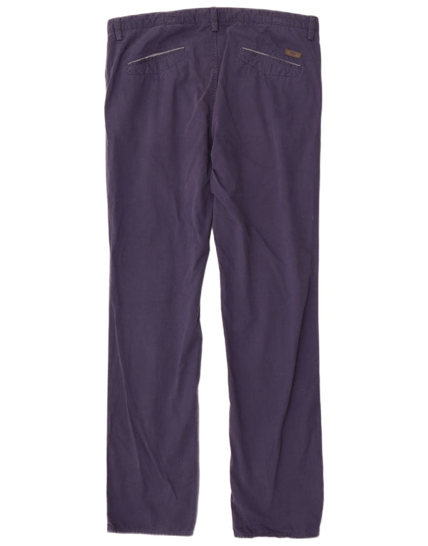 Pantaloni chino drepți pentru bărbați Hugo Boss IT 52 XL W36 L32 bumbac bleumarin