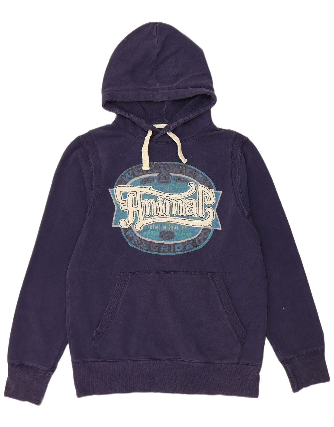 ANIMAL Pulover cu glugă cu grafică pentru bărbați, mare, albastru, bumbac