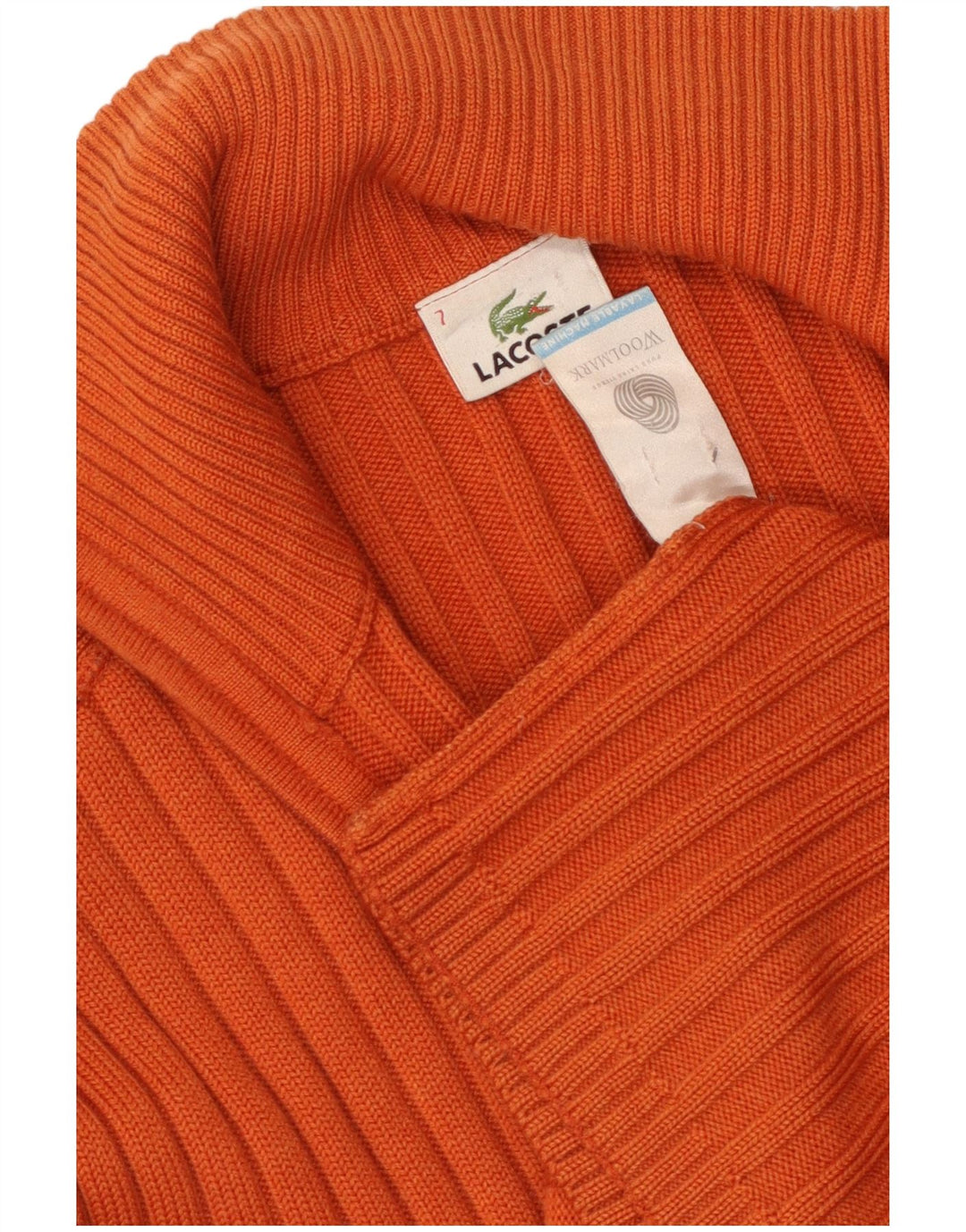 Pulover cardigan pentru bărbați LACOSTE Mărimea 7 2XL Lână portocalie