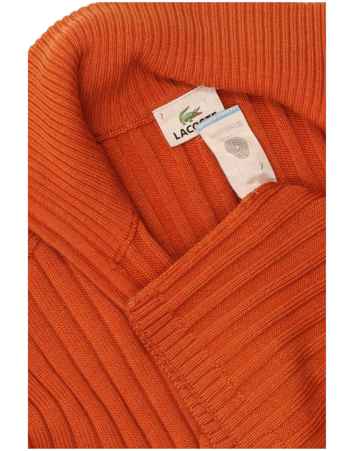 Pulover cardigan pentru bărbați LACOSTE Mărimea 7 2XL Lână portocalie