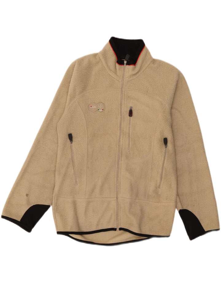 Jachetă pentru bărbați Fila Fleece UK 36, Bej, Poliester Colorblock