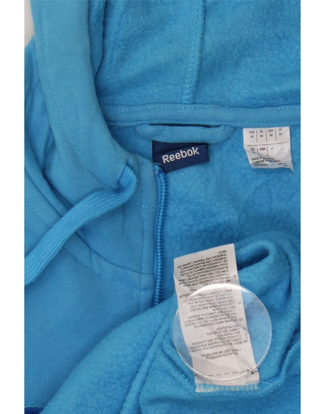 Pulover pentru femei REEBOK Graphic Zip Hoodie UK 14 Medium Blue Bumbac