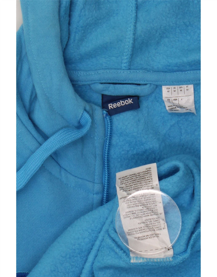Pulover pentru femei REEBOK Graphic Zip Hoodie UK 14 Medium Blue Bumbac