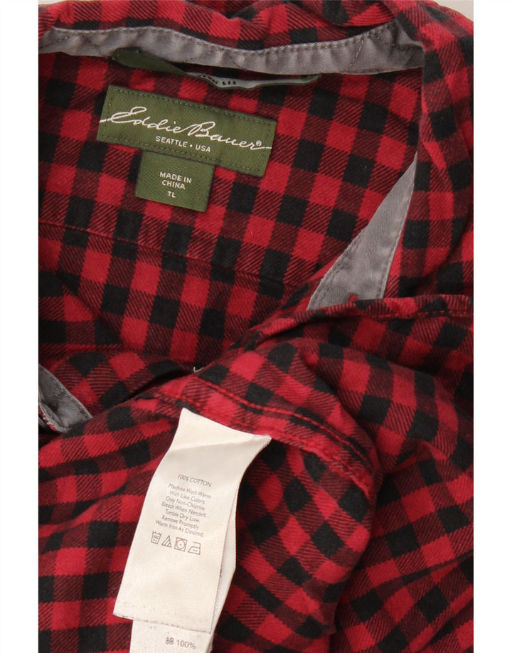 Cămașă de flanel pentru bărbați EDDIE BAUER, mare, roșu, din bumbac