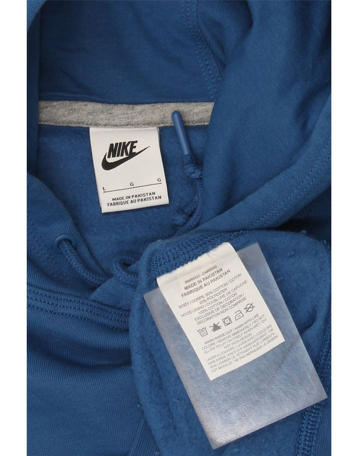 Pulover Nike pentru bărbați cu glugă, mare, albastru, bumbac