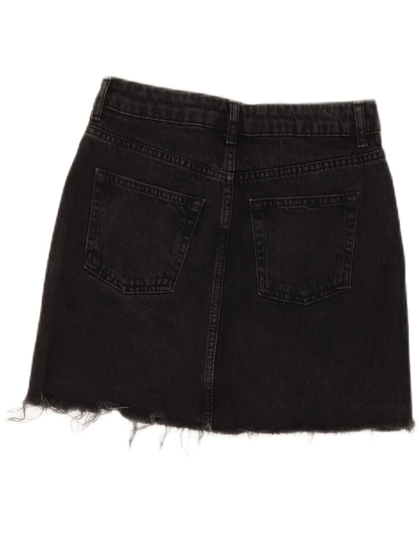 Fusta de blugi Topshop pentru femei UK 8 Small W28 Bumbac negru