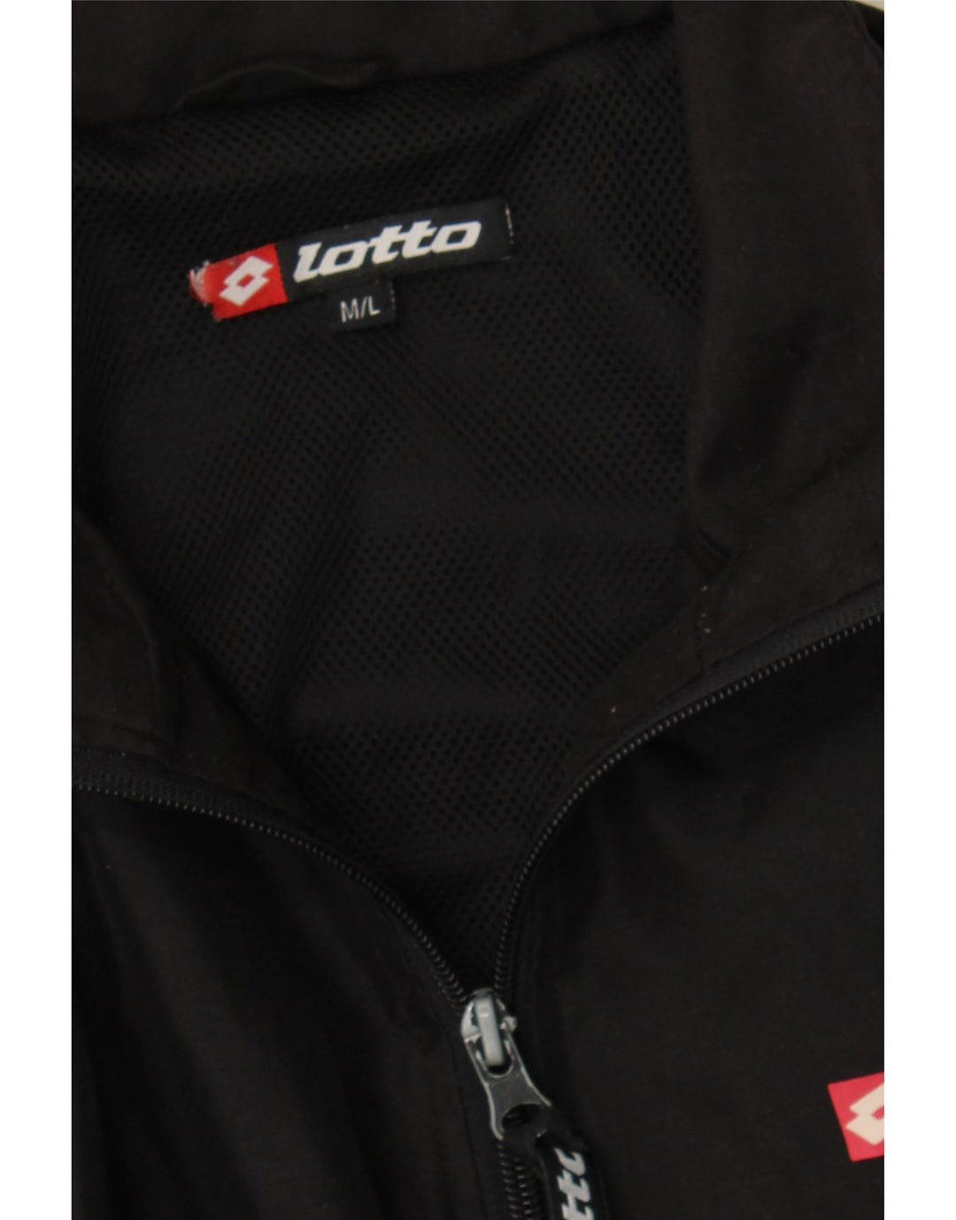 LOTTO Mens Tracksuit Top Jacket Medium Black Polyester Vintage Lotto and Second-Hand Lotto from Messina Hembry 
