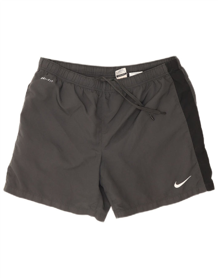 Pantaloni scurți sport Nike Dri Fit pentru bărbați, gri mediu, poliester color bloc