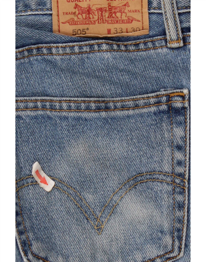 Blugi drepti pentru bărbați Levi's 505 W33 L30 Bumbac albastru