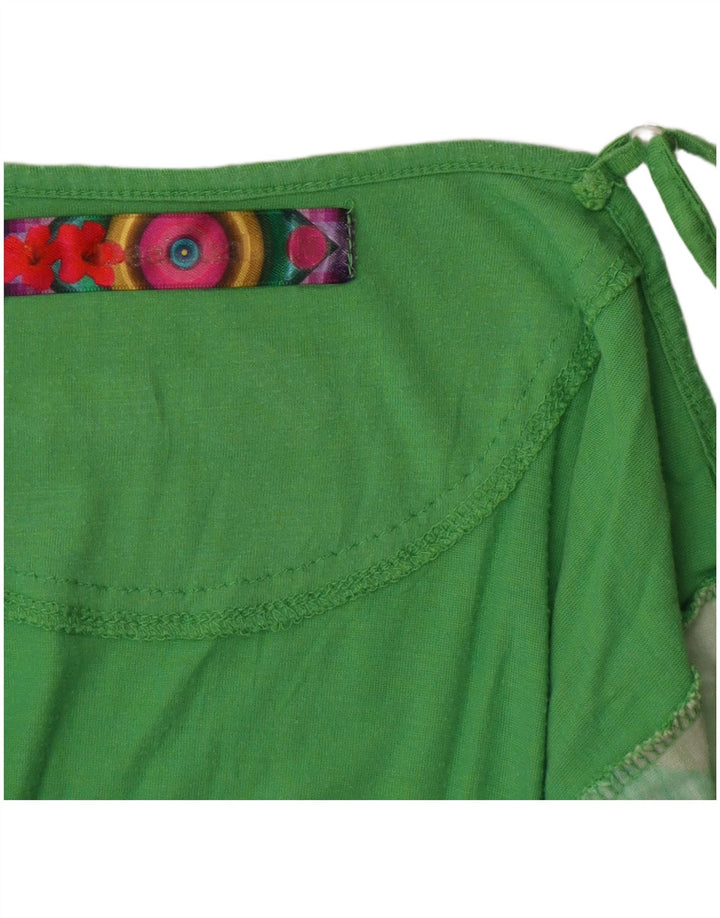 DESIGUAL Cami Top cu grafic pentru femei UK 12 Medium Green Geometric