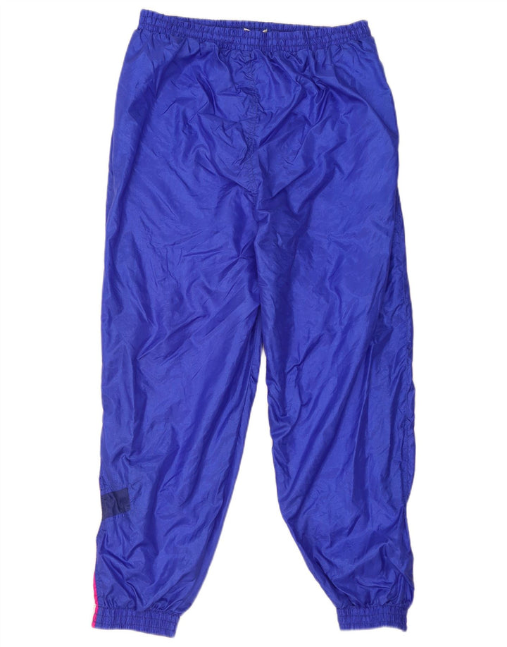 Pantaloni de trening pentru bărbați vintage Joggeri mari, albastru, poliamidă color bloc