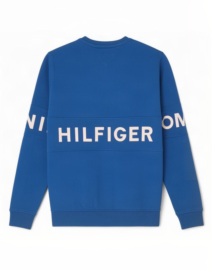Hanorac grafic pentru bărbați Tommy Hilfiger Pulover, bumbac albastru mediu