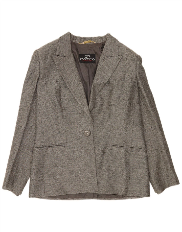 Geacă Blazer pentru femei Gai Mattiolo cu 1 nasture UK 14 Gri mediu
