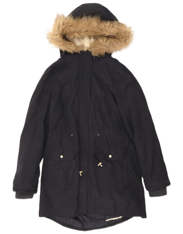 Jachetă parka cu glugă supradimensionată pentru femei Oasis UK 10 Mic bleumarin