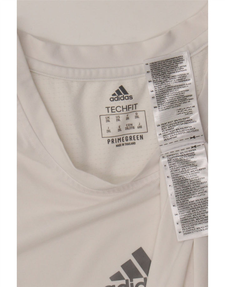 ADIDAS Mens T-Shirt Top 2XL White Polyester