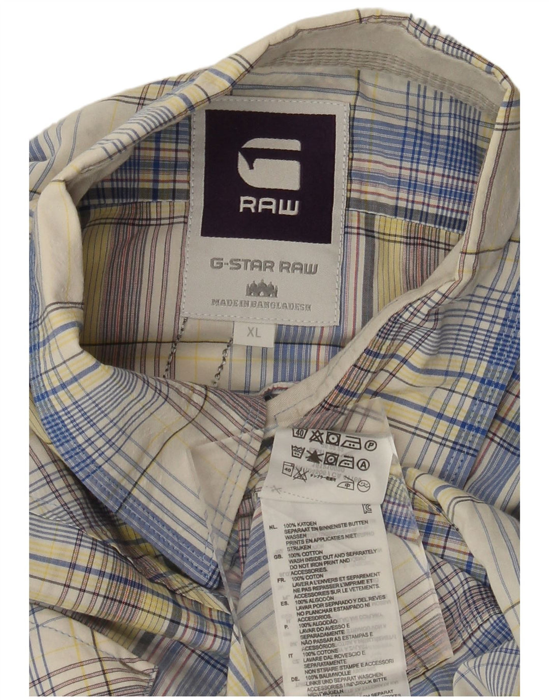 Cămașă cu mânecă scurtă pentru bărbați G-Star, multicoloră, din bumbac în carouri