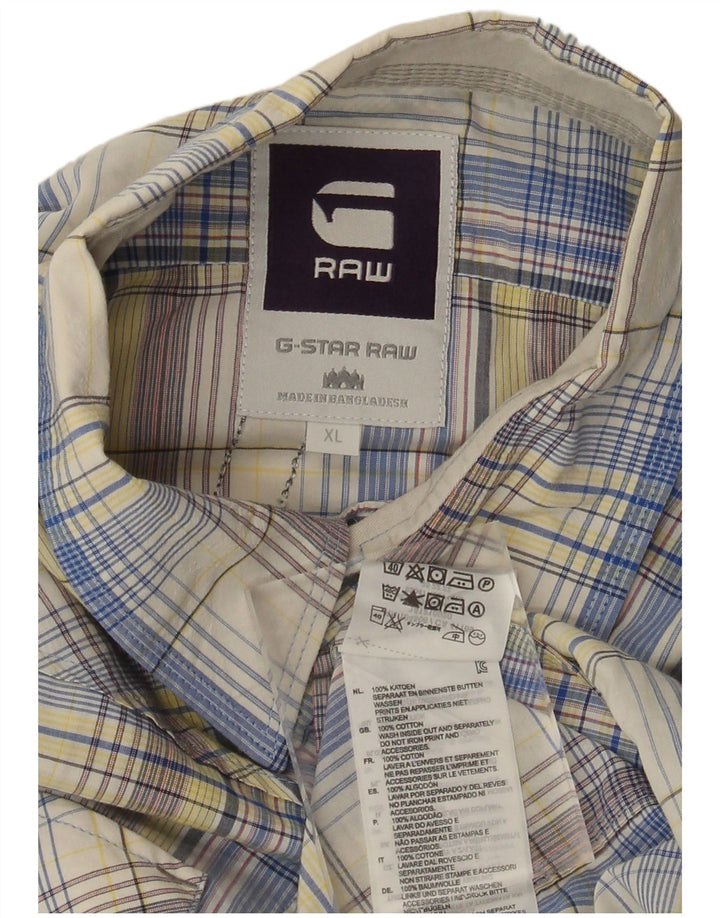 Cămașă cu mânecă scurtă pentru bărbați G-Star, multicoloră, din bumbac în carouri