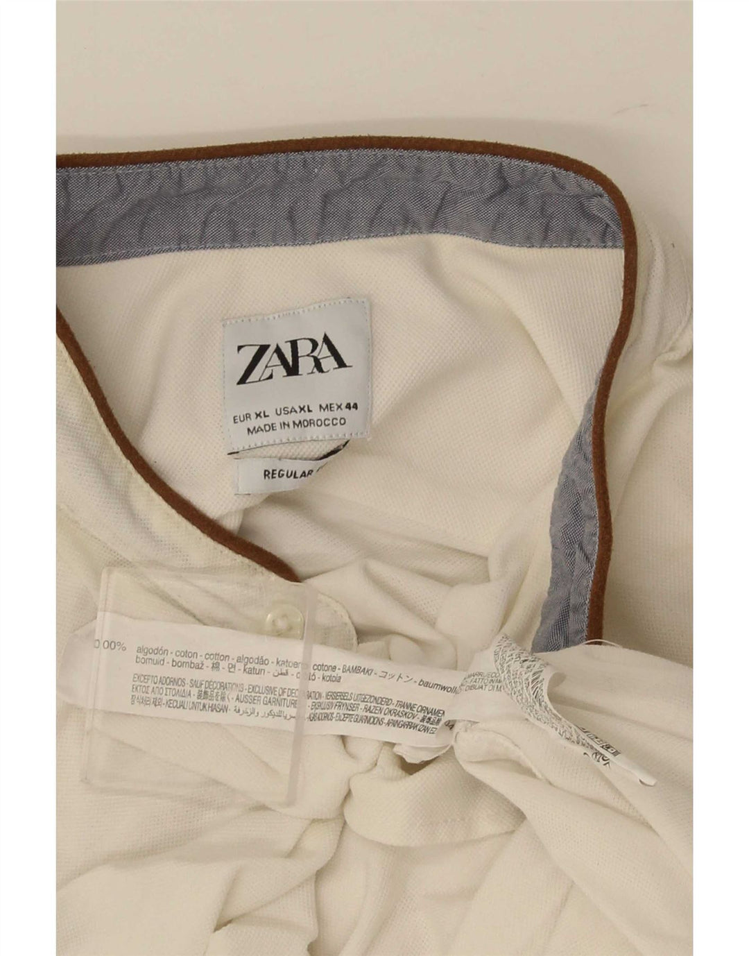 Cămașă pentru bărbați Zara XL Bumbac Alb