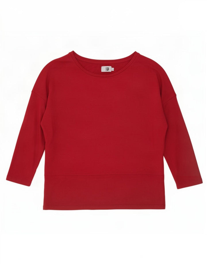 Top supradimensionat pentru femei Dack's cu mâneci 3/4 UK 14 Medium Burgundy