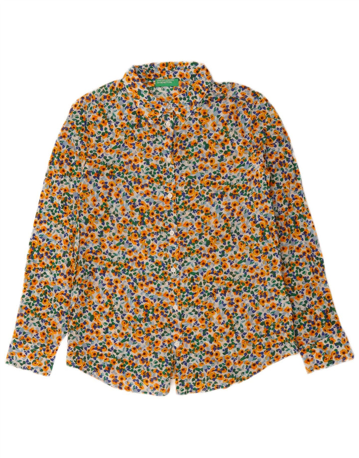 Cămașă pentru femei BENETTON UK 10 Bumbac floral multicolor mic