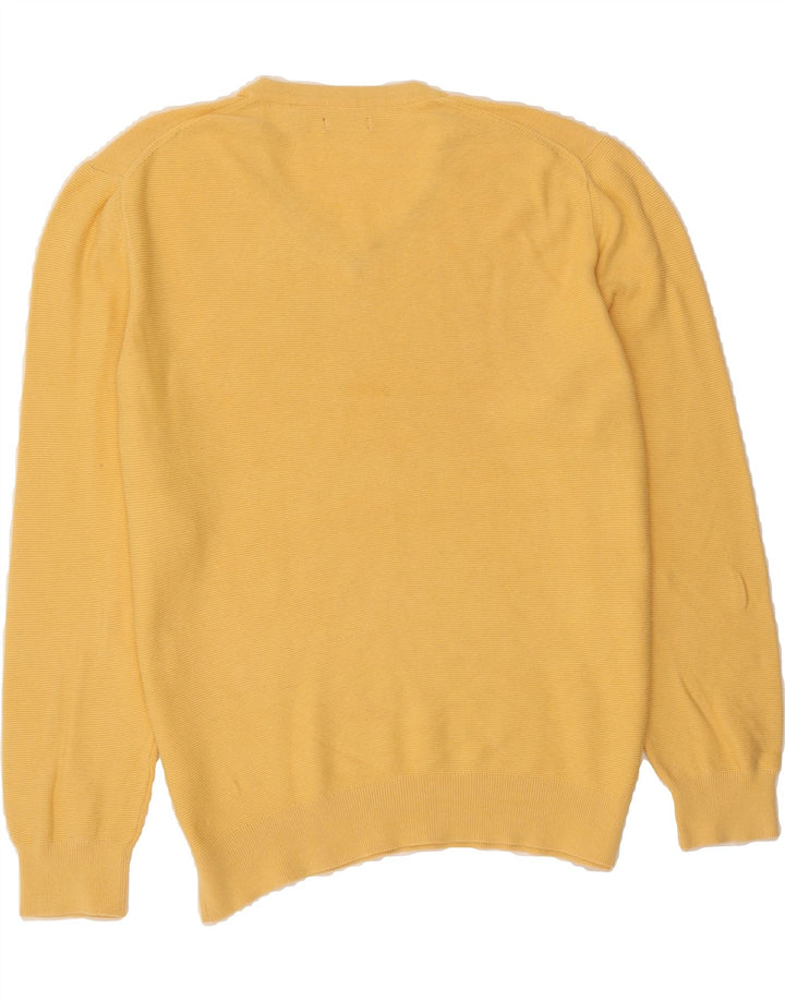 IZOD Mens V-Neck Jumper Sweater Large Yellow Cotton Vintage Izod and Second-Hand Izod from Messina Hembry 