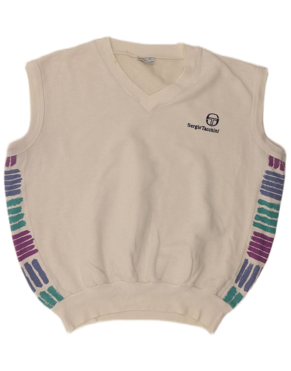 Sergio Tacchini Mens Vest Tank Top XL White Acrylic