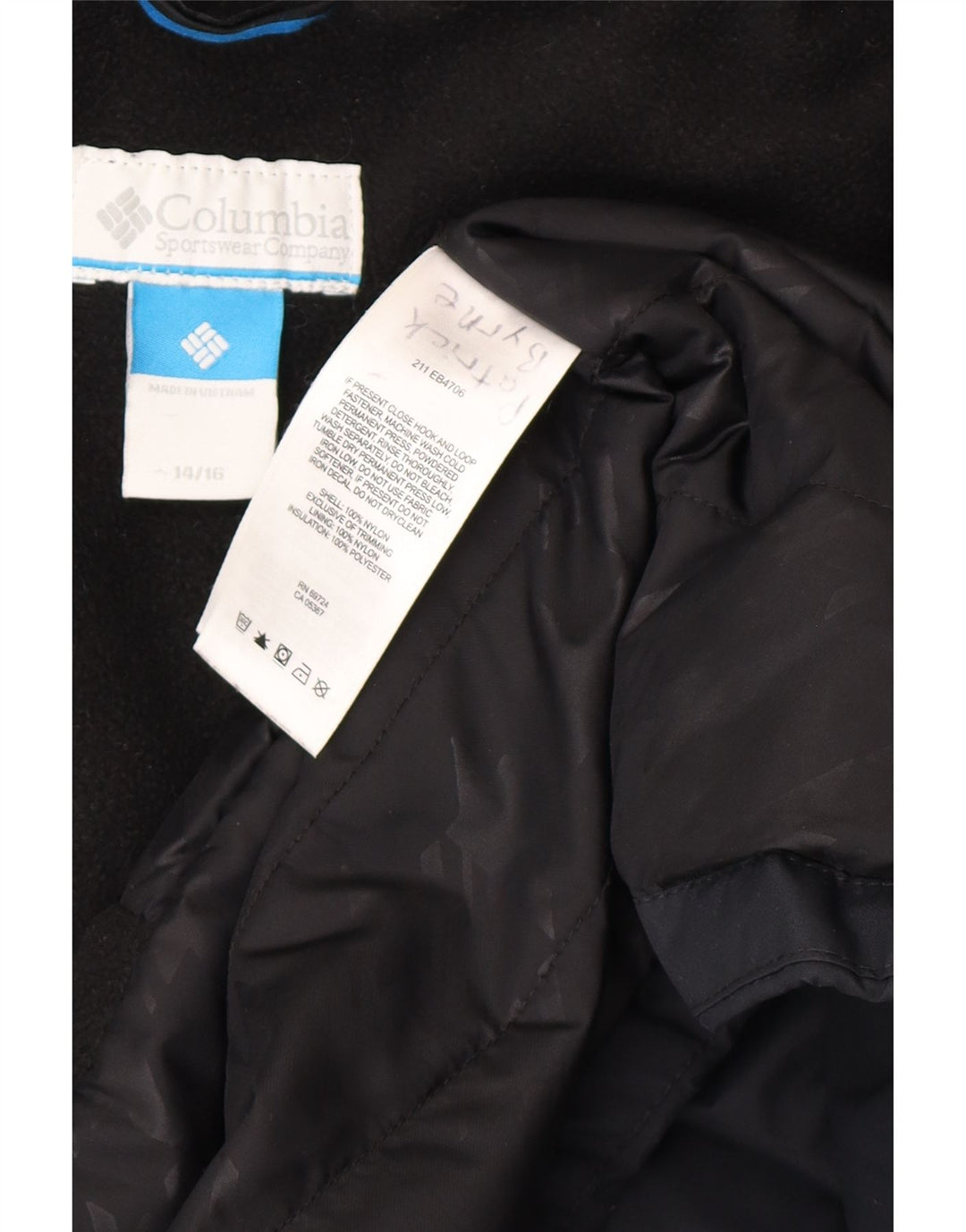 Jachetă Windbreaker pentru băieți Columbia 14-15 ani, nailon negru
