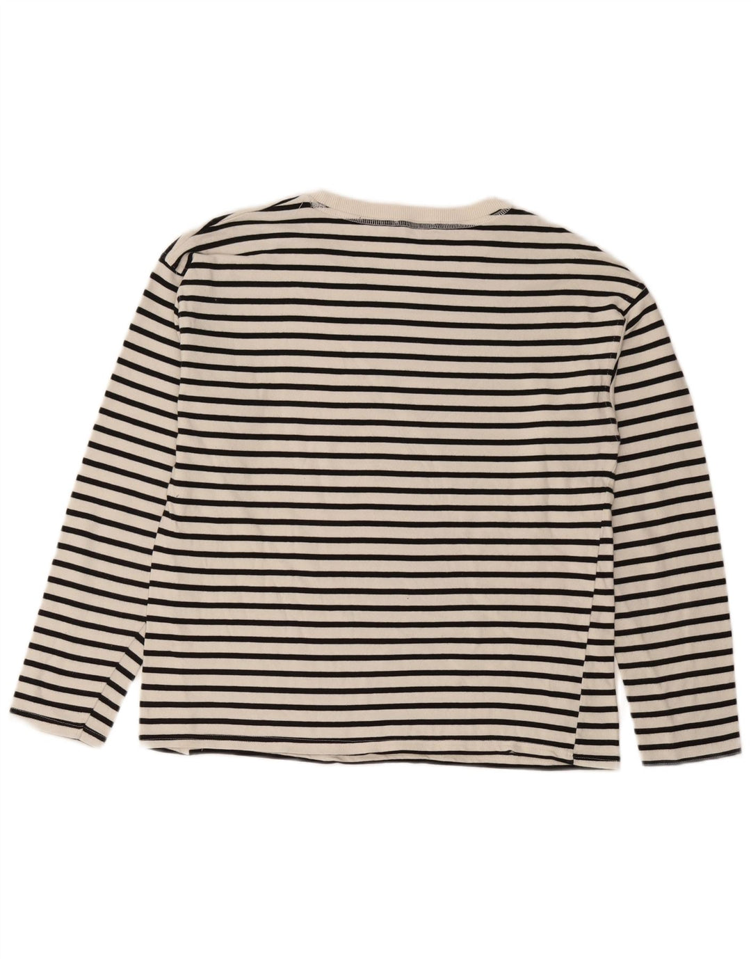 Top femeie Zara cu mânecă lungă UK 14 Medium White Striped Nautical