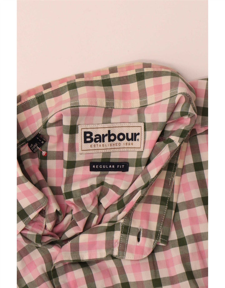 Cămașă Barbour pentru bărbați, cu tăiere obișnuită, mare, roz vichy