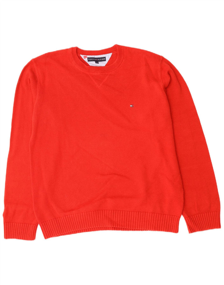 Pulover pentru bărbați TOMMY HILFIGER Pulover cu gât roșu mediu bumbac