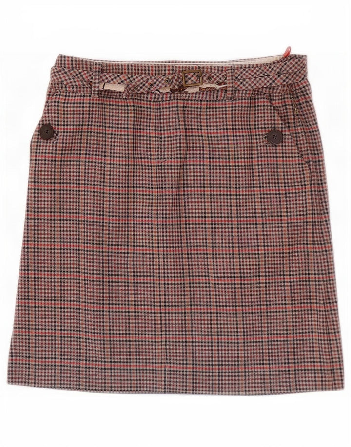 Fusta mini pentru femei Ben Sherman, mic W27, bumbac cu carouri maro