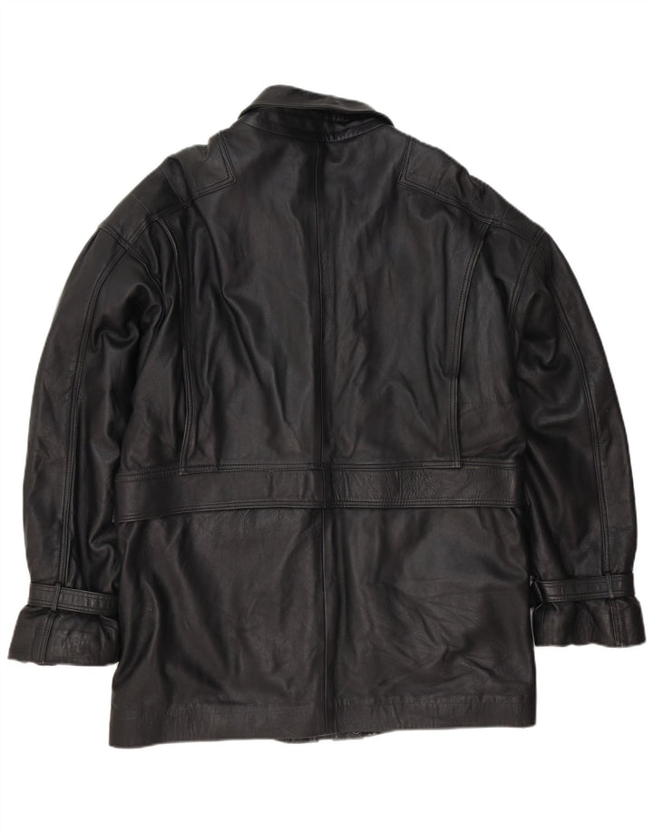 Jachetă de piele vintage pentru bărbați UK 38 Medium Black