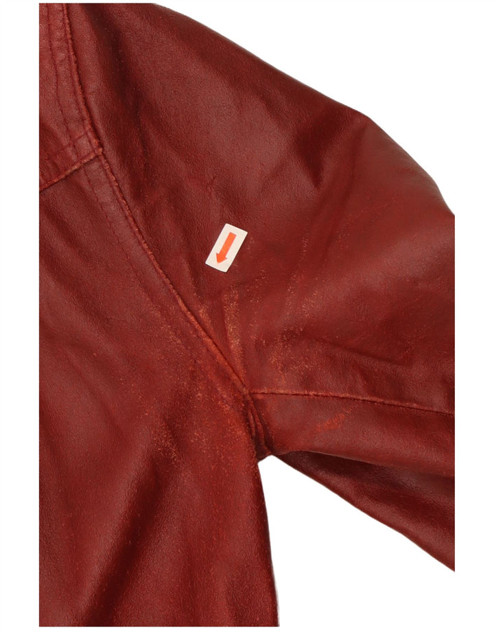 Geacă de piele Bayside pentru femei UK 14 Mare din piele burgundă