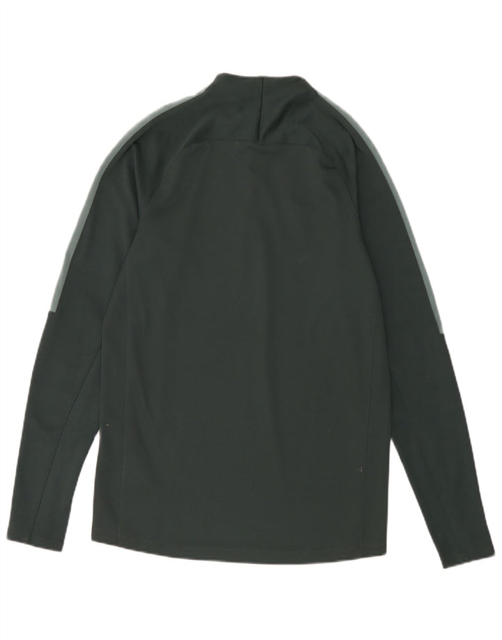 Top cu mânecă lungă Nike pentru bărbați, cu fermoar, verde, poliester