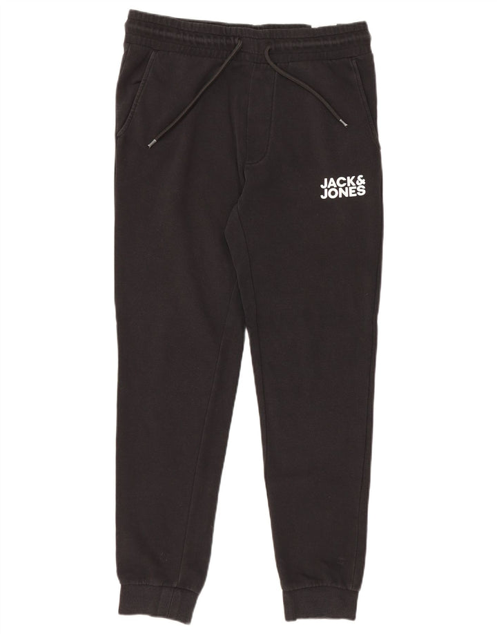 Jack & Jones Pantaloni de trening grafic pentru bărbați Pantaloni de jogging Bumbac mediu negru
