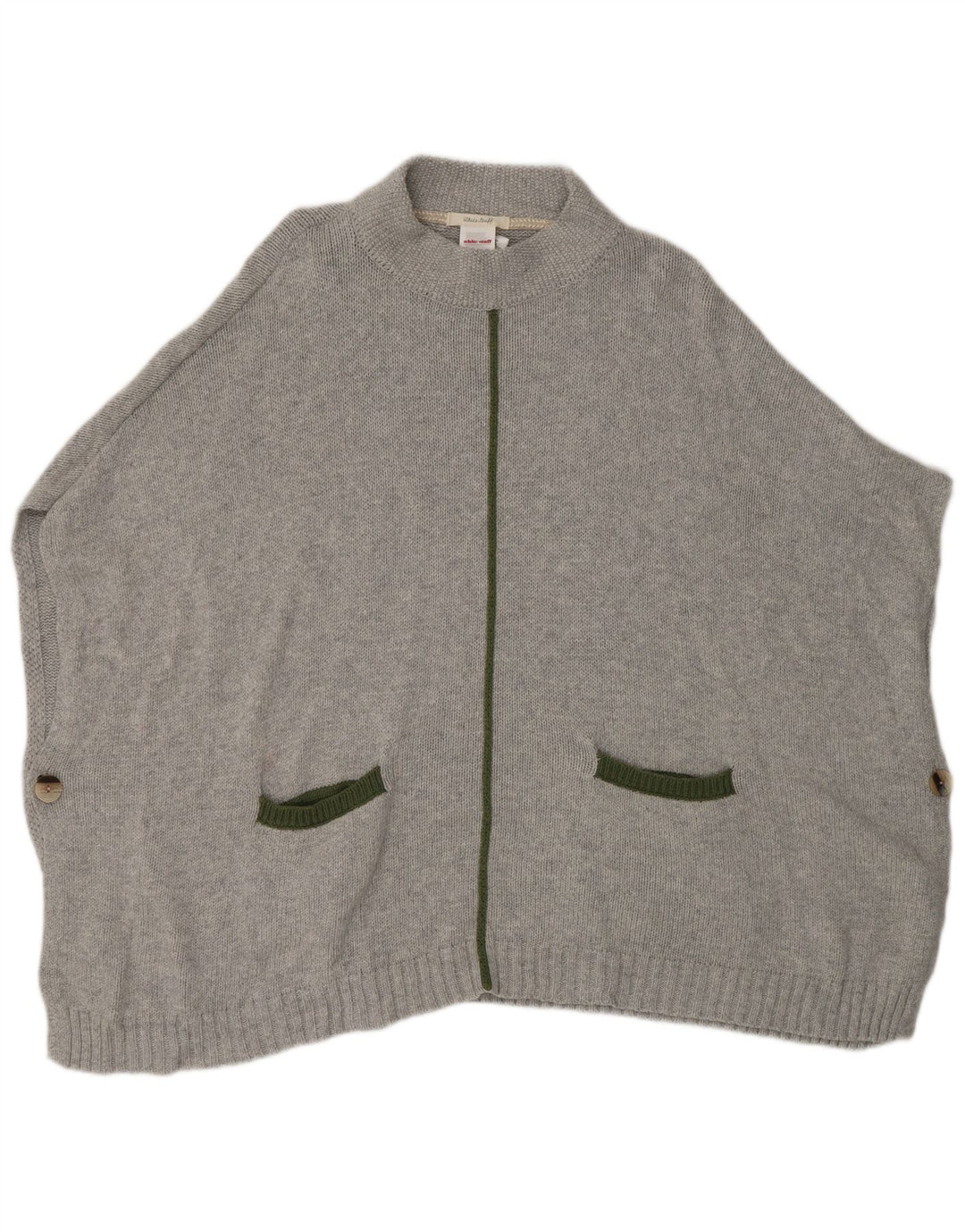 Pulover poncho pentru femei White Stuff, mărime unica, bumbac gri