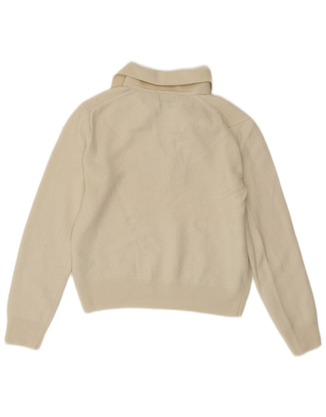 POLO RALPH LAUREN Pulover cu gât polo pentru femei UK 10 Small Off White