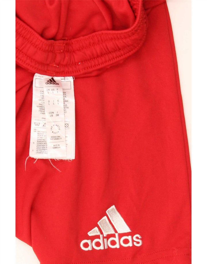 Pantaloni scurți sport adidas pentru bărbați, poliester roșu mare