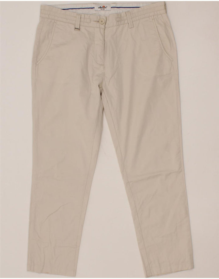 ELLESSE Womens Slim Chino Trousers IT 42 Medium W30 L25 Beige Vintage Ellesse and Second-Hand Ellesse from Messina Hembry 