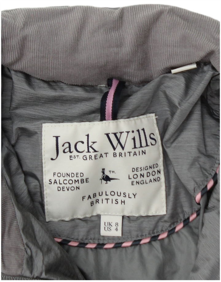 JACK WILLS Jachetă căptușită pentru femei UK 8 Small Gri Poliester