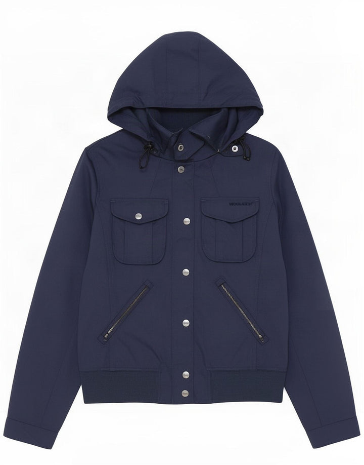 Jachetă de ploaie Woolrich pentru femei UK 12 mare nailon bleumarin