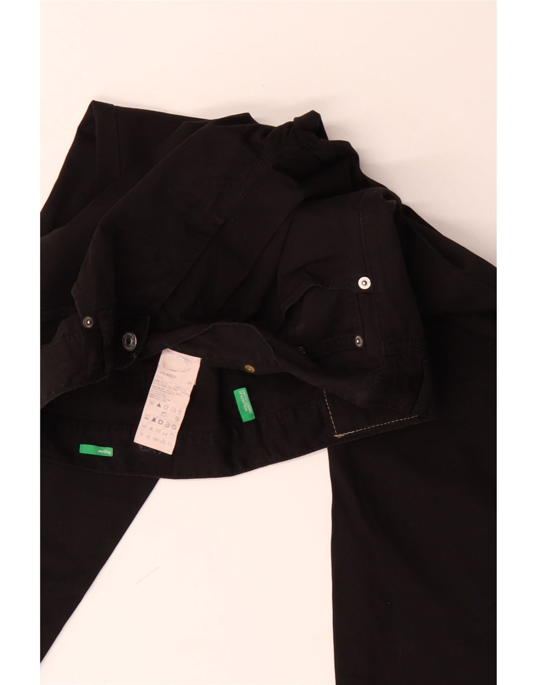 Pantaloni casual subțiri pentru bărbați BENETTON L34 L28 bumbac negru
